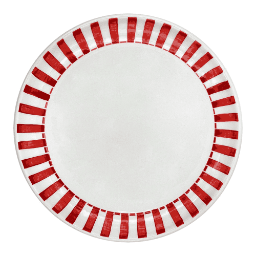 Image showing the Stripes Charger Plate, Red product.