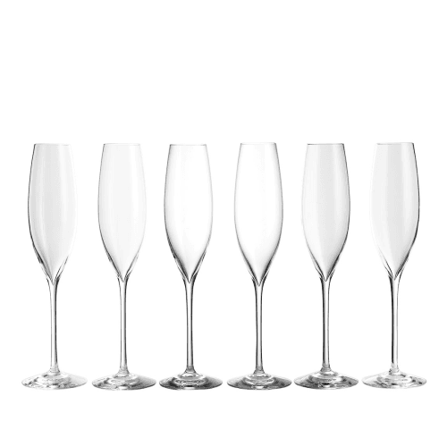 Image showing the Elegance Classic Set of 6 Champagne Flutes, Clear product.