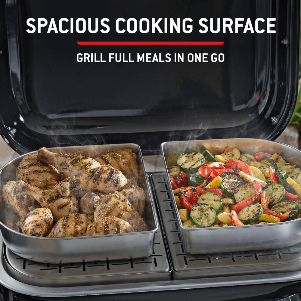 Lumin Compact Electric Grill With Stand, Black