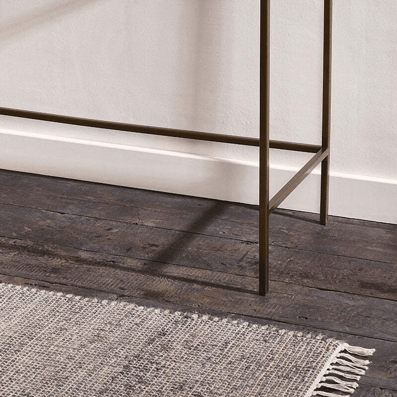 Nakuru Iron & Glass Console Table, Brass