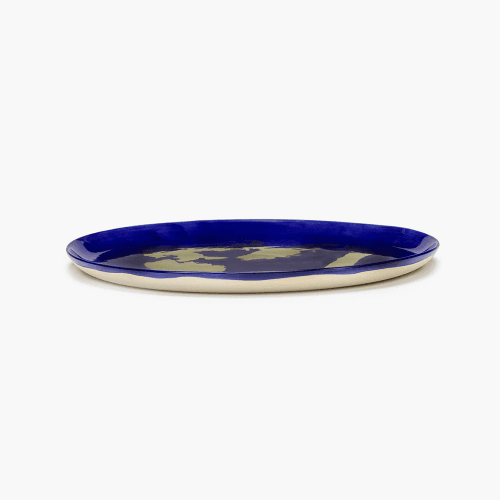 Image showing the Ottolenghi Serving platter, Blue And Gold product.