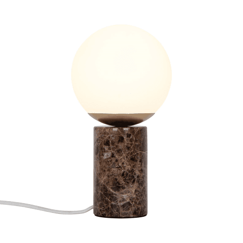 Image showing the Lily Marble Table Lamp, H28cm, Brown product.