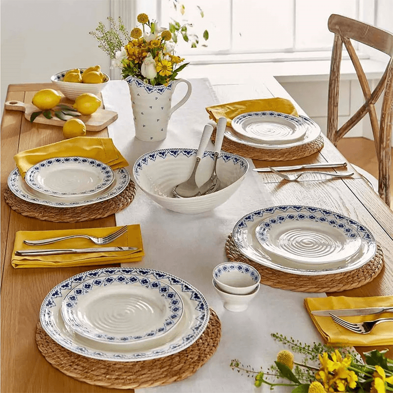 Blue Set of 4 Dinner Plates