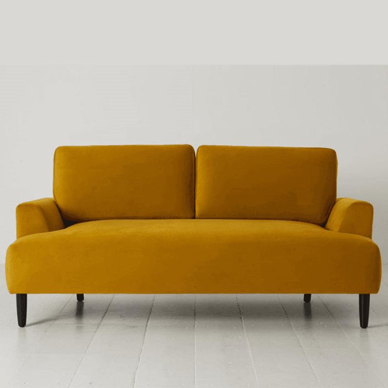 Model 05 2 Seater Velvet Sofa, Mustard