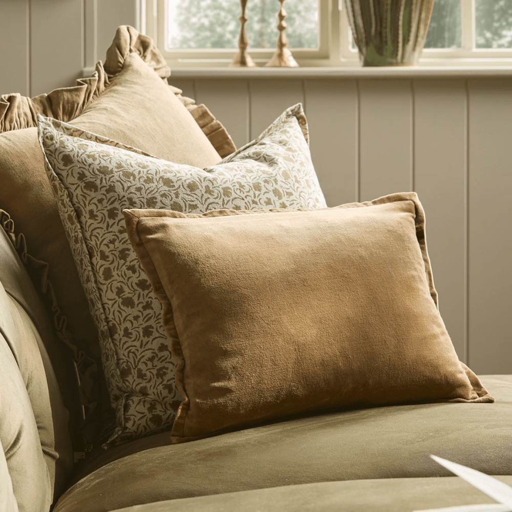 Velvet & Cotton Linen Cushion Cover