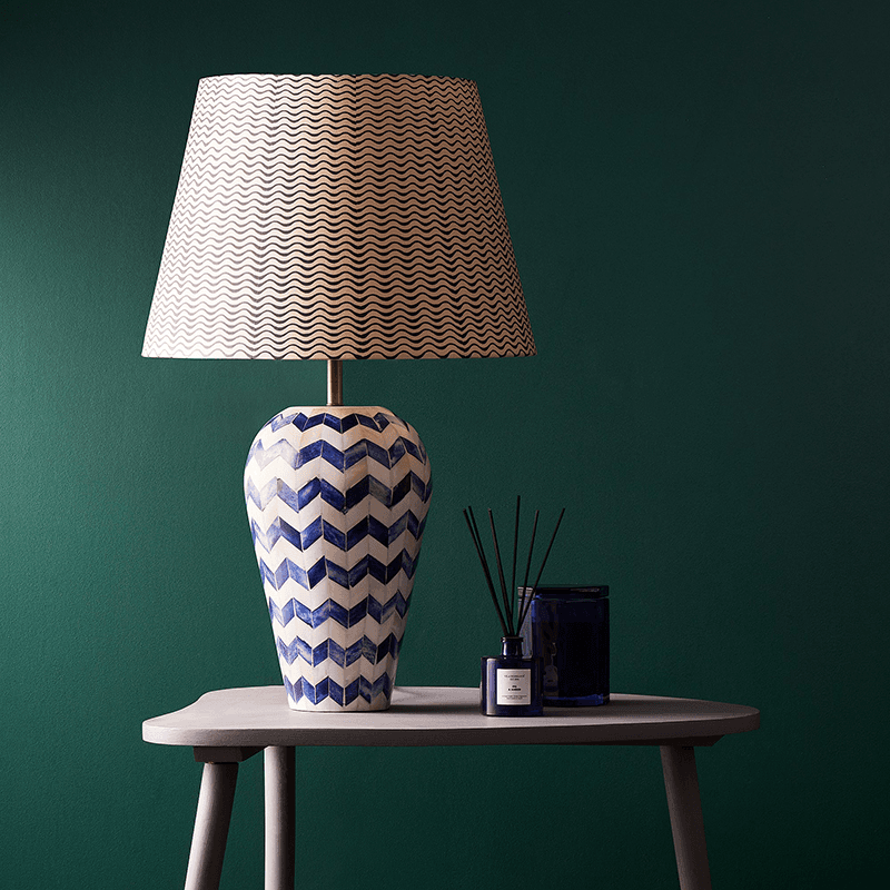 Ziggy Natural Bone Table Lamp, H35.5cm, Blue