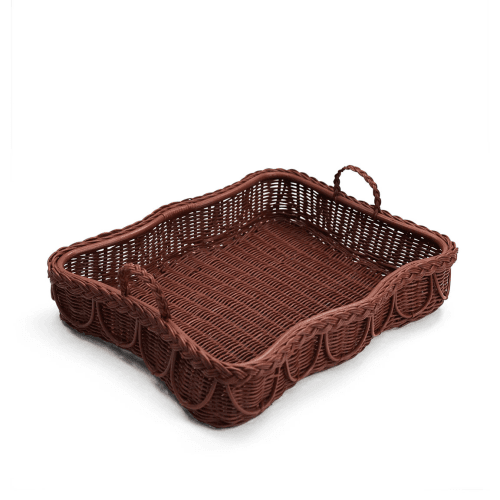 Image showing the Hadley Rattan Tray, Berry product.