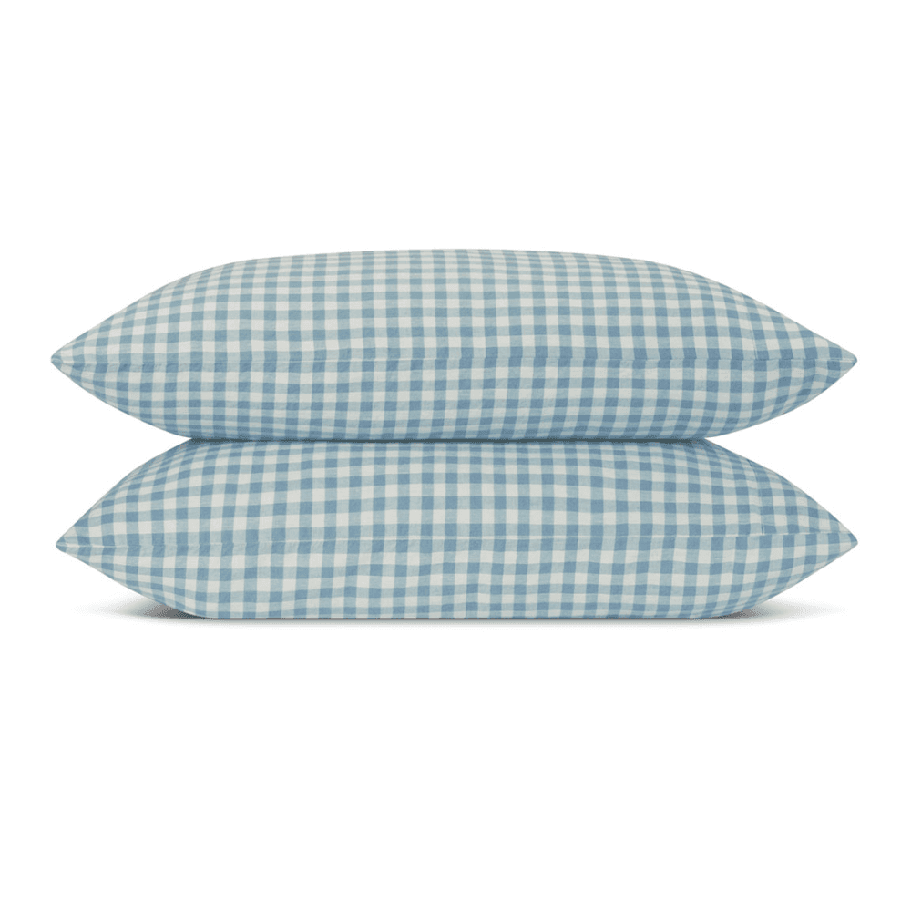 Gingham Linen Blend Pair of Pillowcases