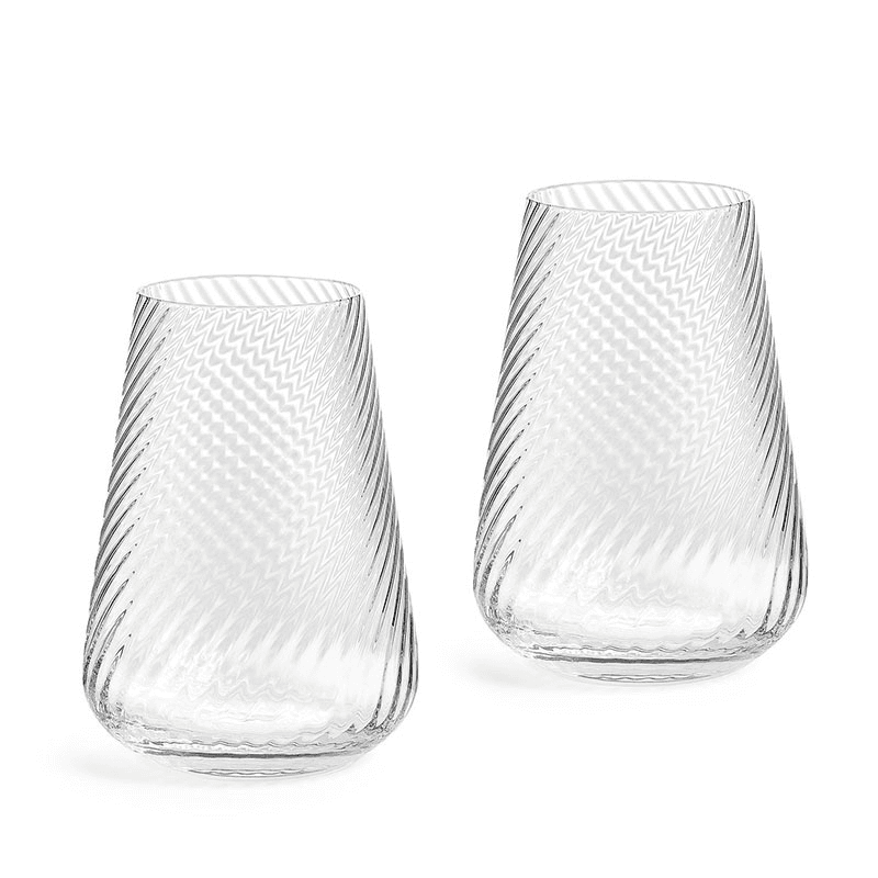 Vera Wang Swirl Set of 2 Highball Glasses, 440ml, Clear