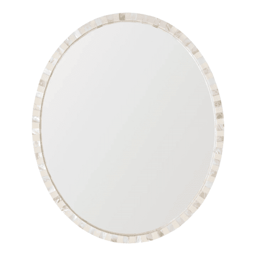 Image showing the Oval Pearl Mirror, H60 cm, Milk product.