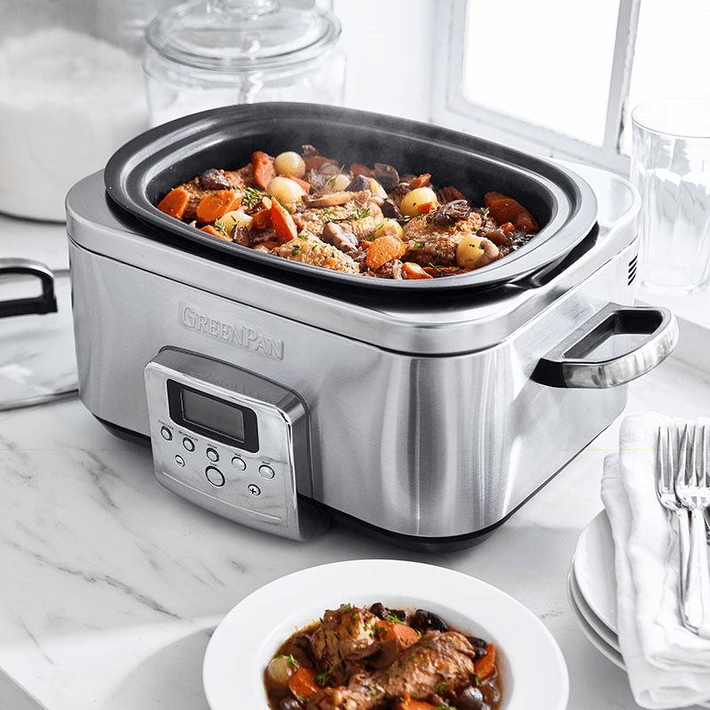 Non-Stick Slow Cooker, 6L, Stainless Steel