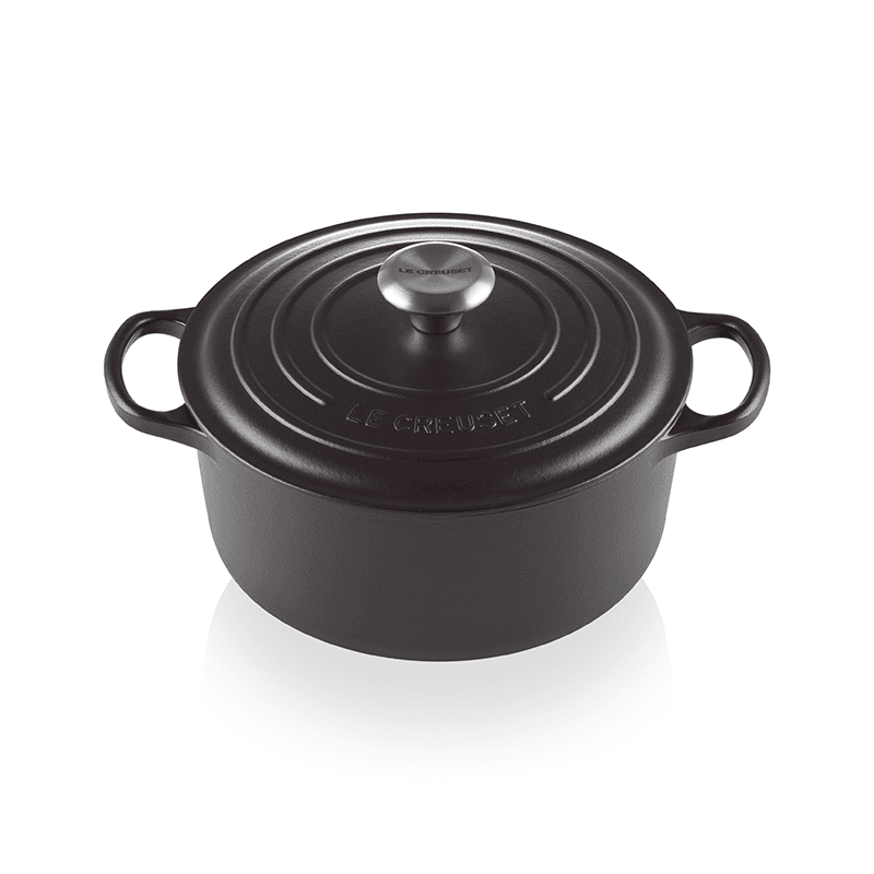 Signature Cast Iron Round casserole, 28cm - 6.7 litre, Satin Black