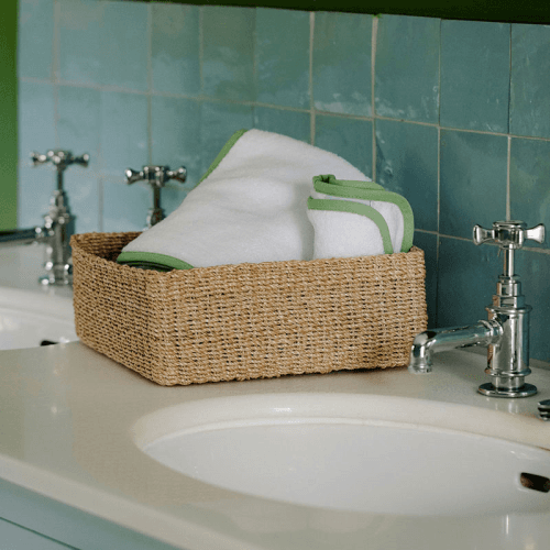 Image showing the Abaca Square Storage Basket, Medium, Natural product.