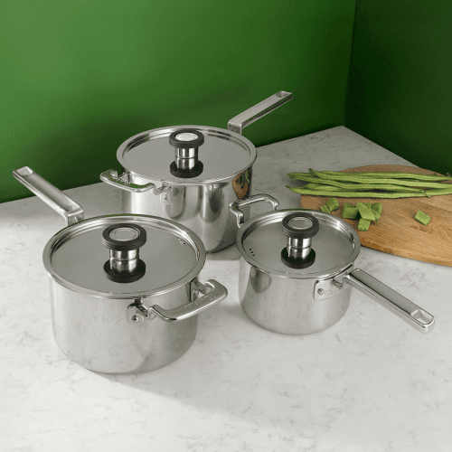 Image showing the 316 3 Piece Saucepan Set, Stainless Steel product.