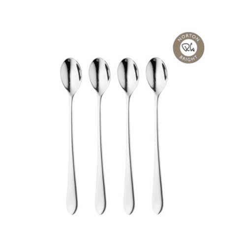 Image showing the Norton Bright Long Handled Spoon, Set of 4, Stainless Steel product.