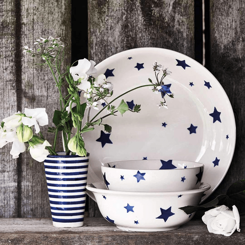 Blue Star Cereal Bowl, D16.5cm, Cream