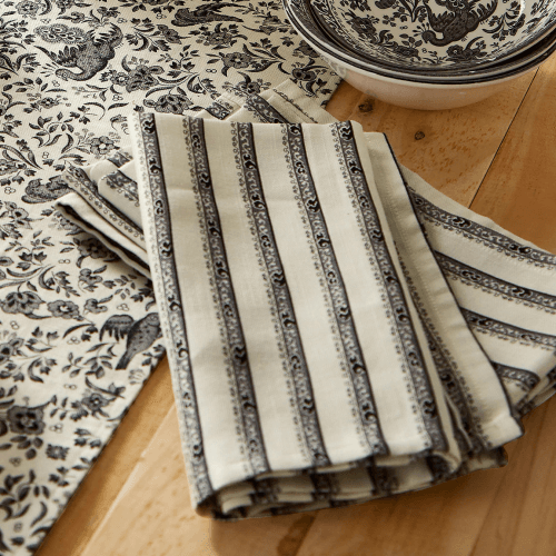 Image showing the Regal Peacock Set of 4 Napkins, Charcoal product.