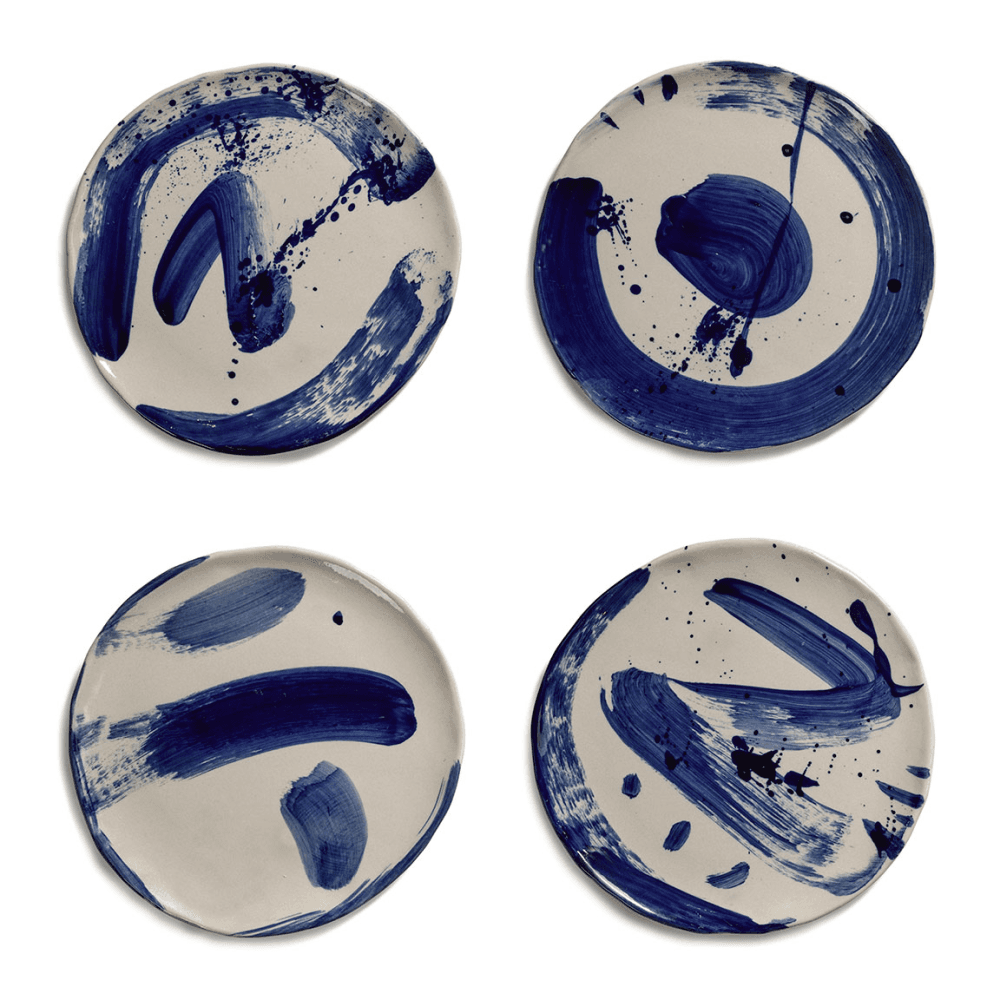 Sophia by Marie Michielssen Set of 4 Breakfast Plates, Beige Blue