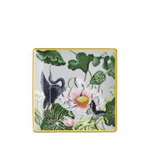 Image showing the Wonderlust Waterlily Gift Tray, Grey/Floral product.