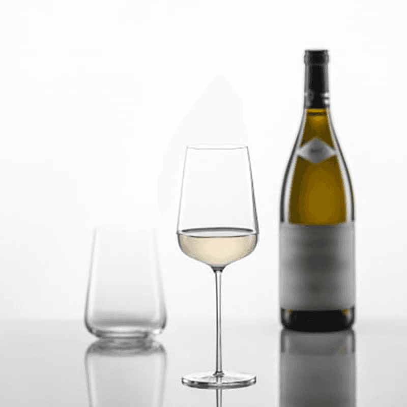 Vervino Set of 2 Crystal White Wine Glasses, 406ml, Clear
