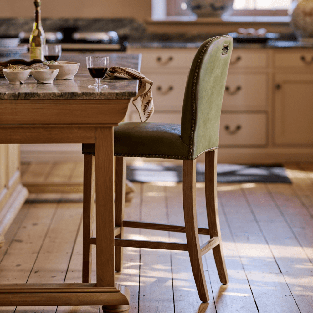 Stafford Leather Bar Stool, Spruce