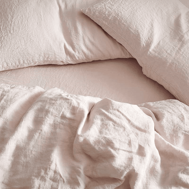 Linen Super King Duvet Cover, Rose
