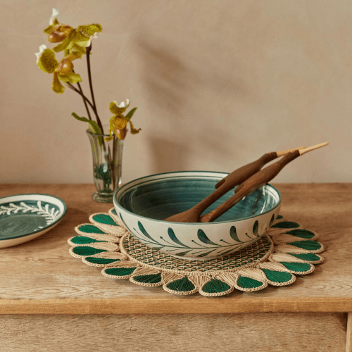 Image showing the Helecho Salad Bowl, Teal product.