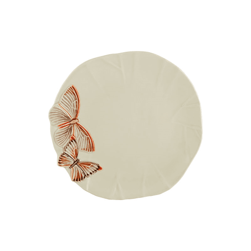 Cloudy Butterflies Dinner Plate, White