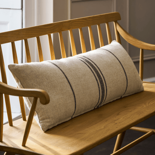 Image showing the Windrush Stripe Cushion, 30 x 10cm, Brown product.
