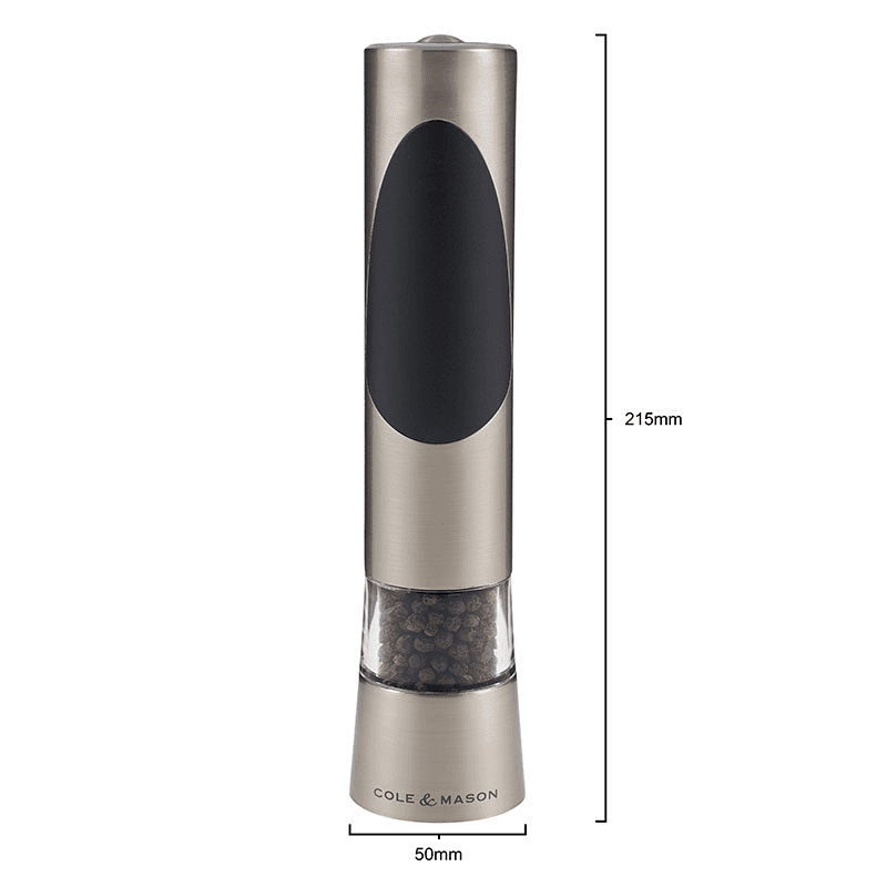Richmond Electric Salt & Pepper Mill Set, Brushed Metal