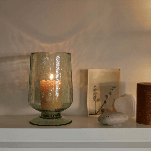 Image showing the Raynes Hurricane Vase, Medium, Green product.