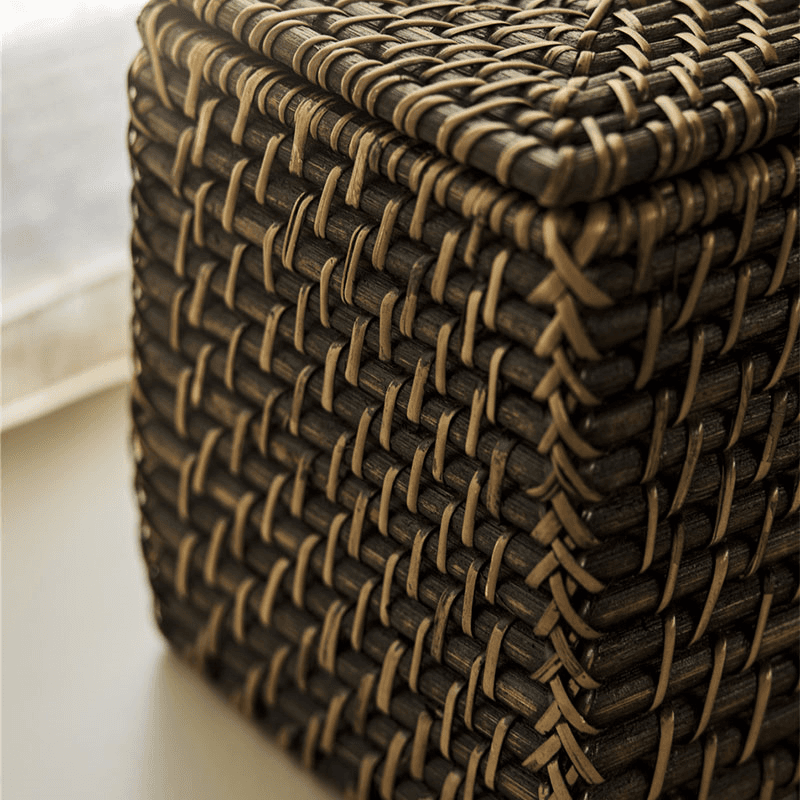 Wittering Rattan Rectangular Storage Box, Antique Brown