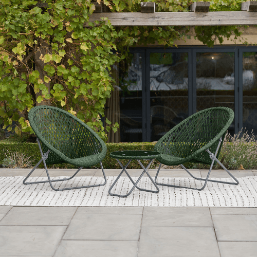 Image showing the Tobs Outdoor Foldable Loungers Set, Green product.