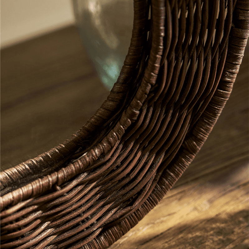 Wittering Rattan Rectangular Mirror, Antique Brown