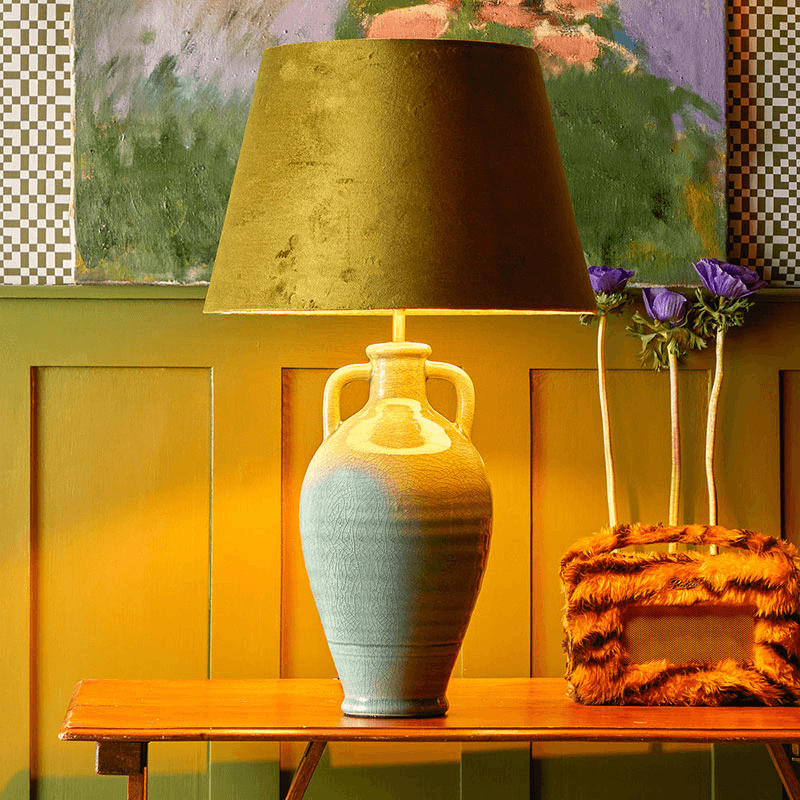 Ampulla Table Lamp, H44cm, Dark Celadon