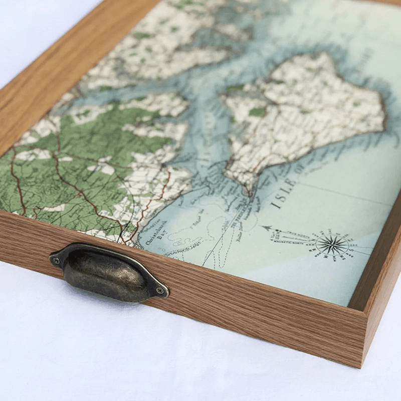 Personalised Drinks Tray with Map Voucher, 46 x 32cm, Dark, Dark
