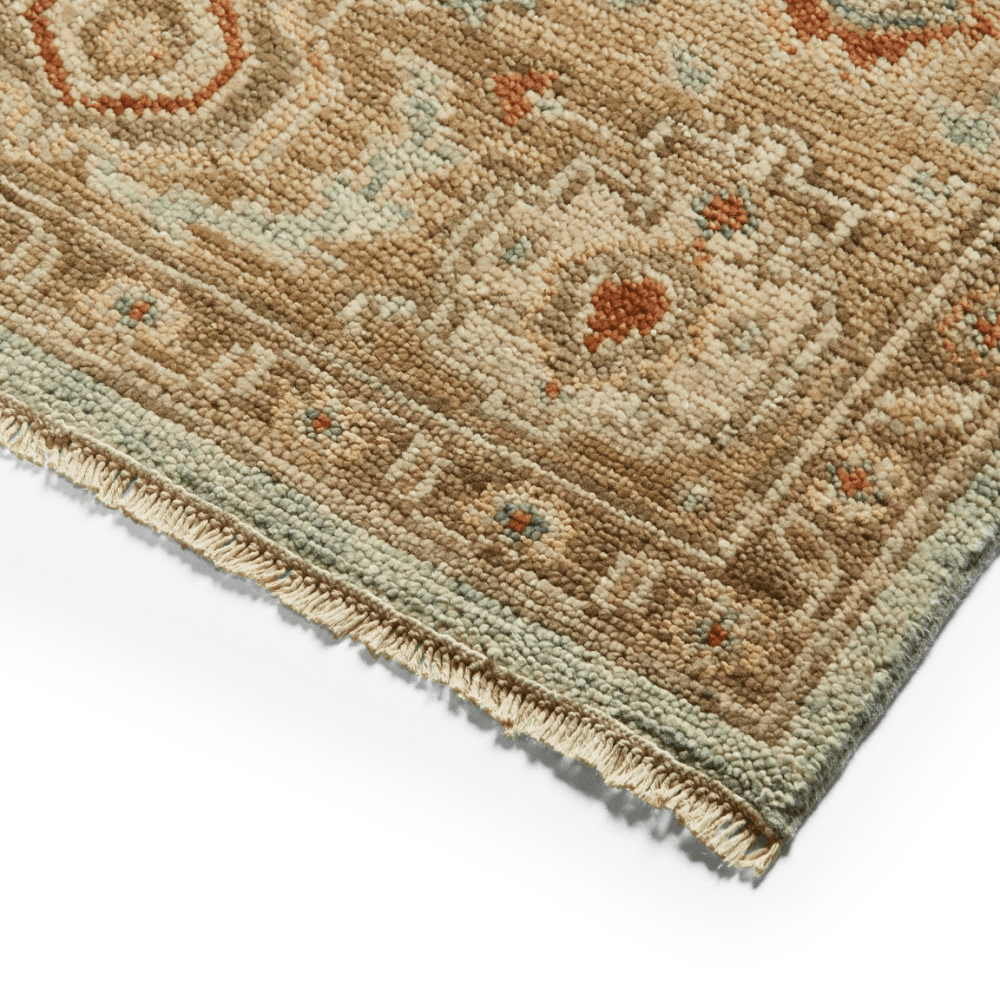 Karigar Rug, Light Green/Camel