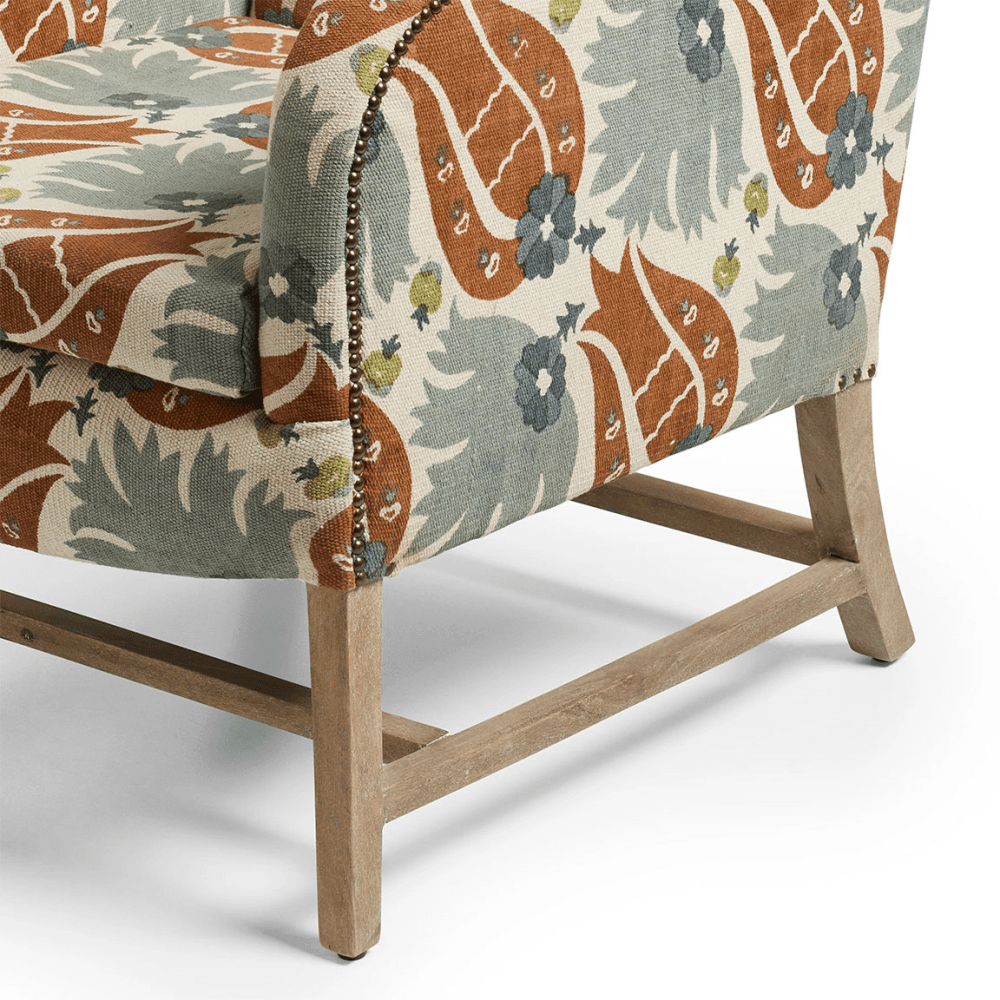 Nomeko Armchair, Blood Orange & Blue
