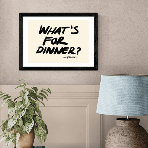 Image showing the Stephie Cardona What's For Dinner? Print, Black product.