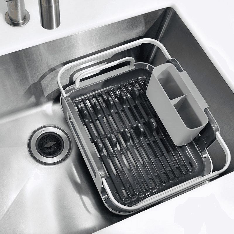 Over-The-Sink Aluminium Dish Rack, Stainless Steel