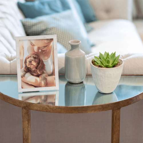 Image showing the Mother of Pearl Photo Frame, 8 x 10", Silver product.