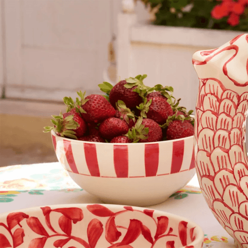 Image showing the Stripes Small Bowl, Red product.