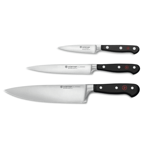 Image showing the Classic 3-piece Chef's Knife Set, Black product.
