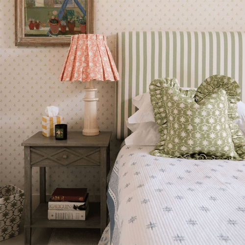 Image showing the Palm Grove Linen Frilly Cushion product.