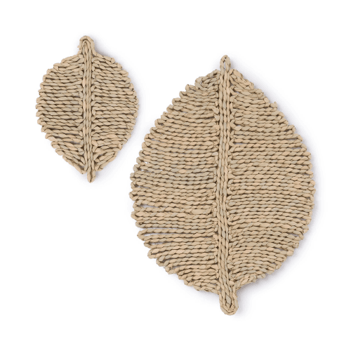 Image showing the Leaf Set of 2 Placemats, Natural product.