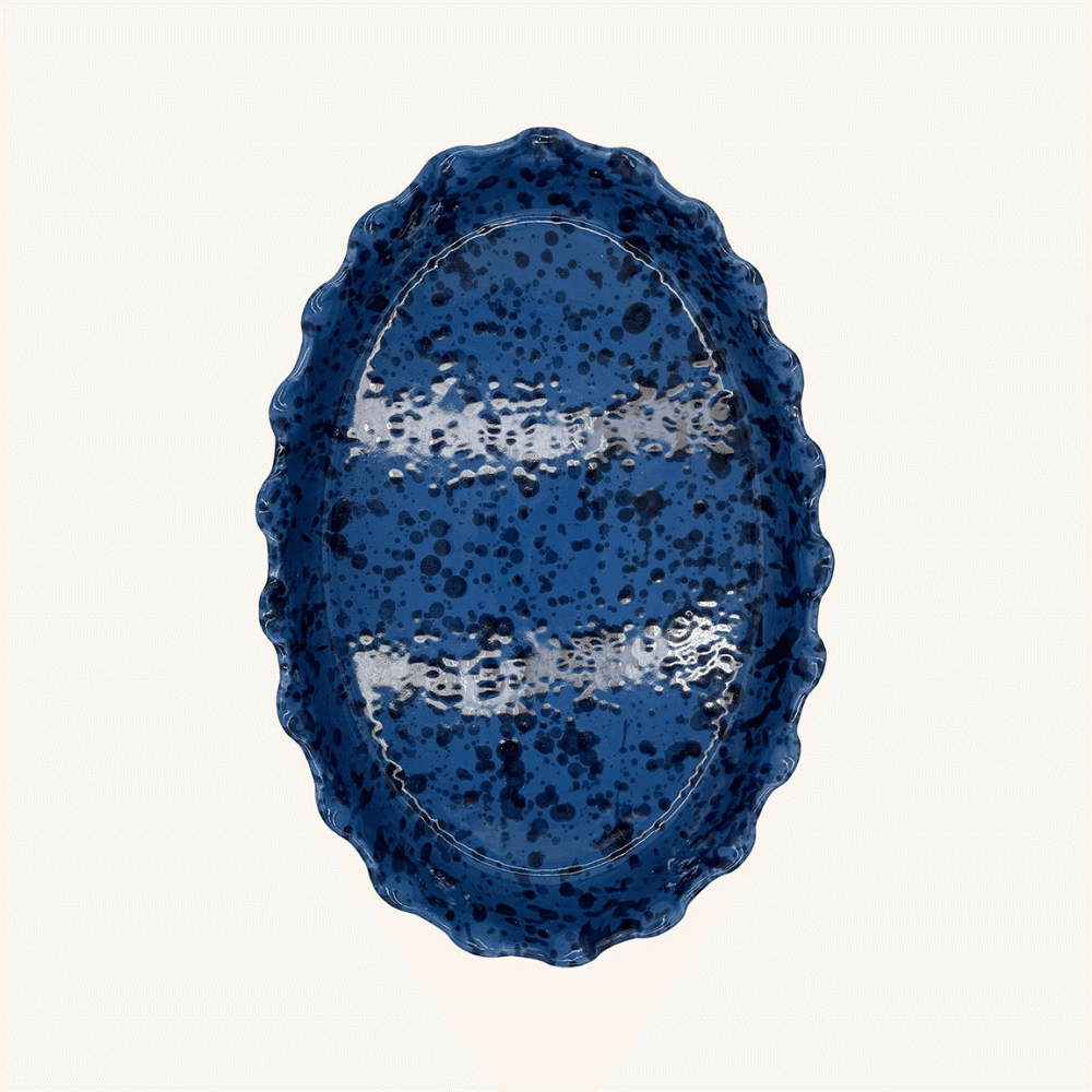 Italian Splatterware Frill Edge Dish