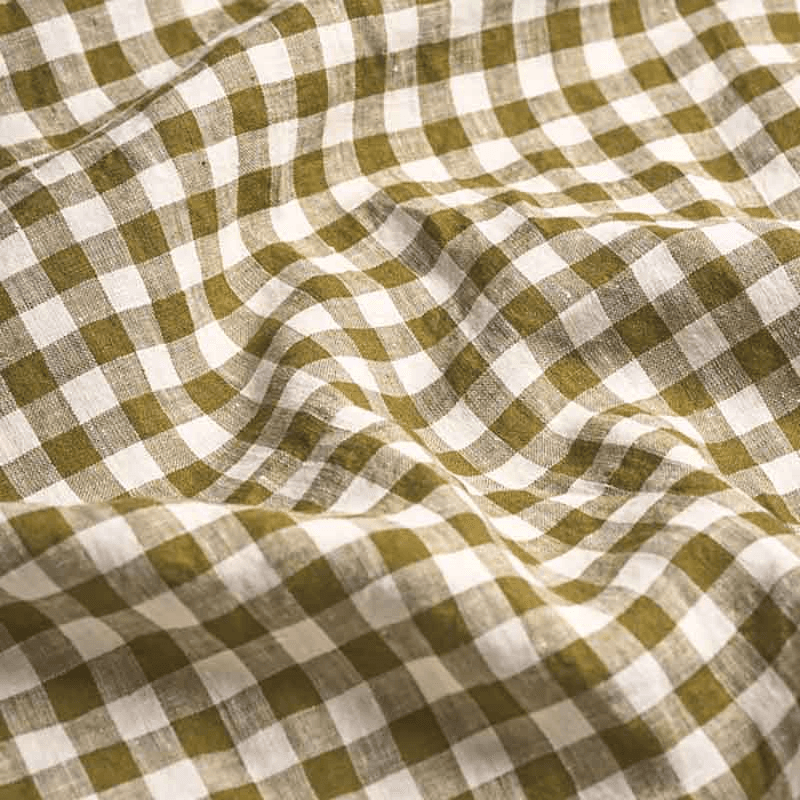 Gingham King Size Duvet Cover, Botanical Green