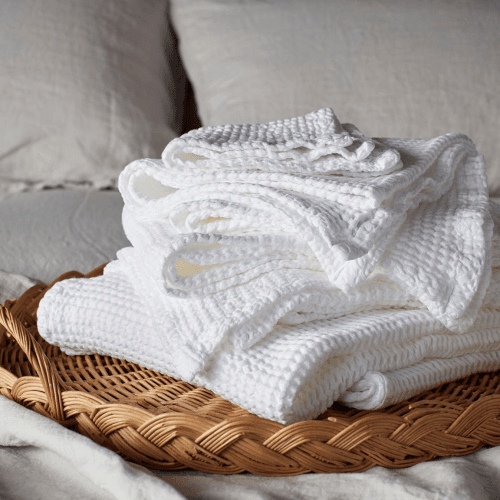 Image showing the Cotton Waffle Hand Towel, White product.
