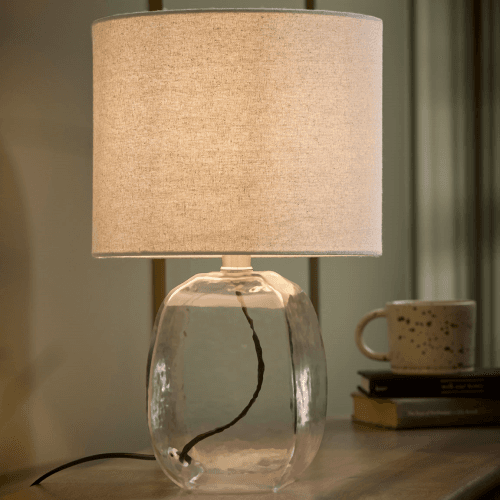 Image showing the Glass Squoval Table Lamp, Neutral product.
