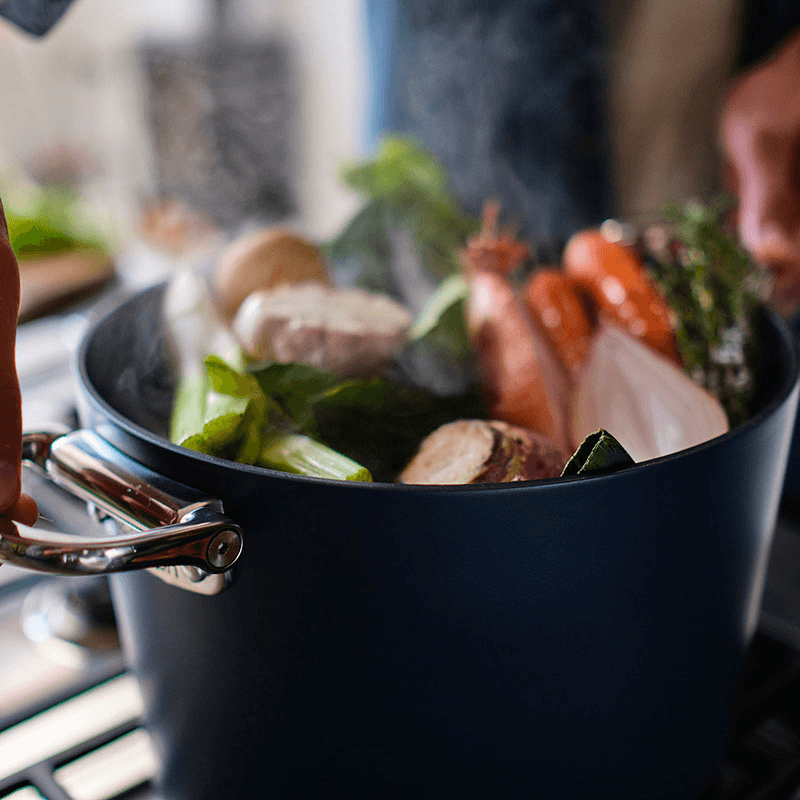 Space Folding Stock Pot & Lid, Midnight Blue